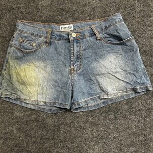 Pretty Girl Denim Shorts Womens Size 9/10 Blue Low Rise Casual Stretch Stained